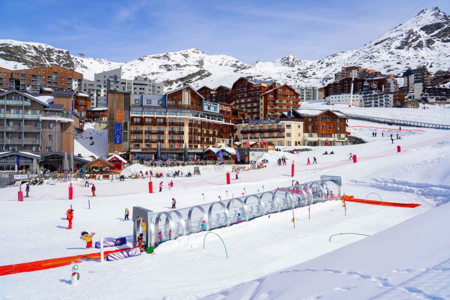 Oefenpiste met overdekte transportband Val Thorens